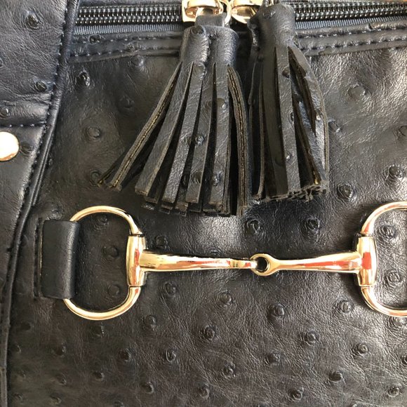 Toss Designs Navy Faux Leather Handbag - Picture 3 of 9